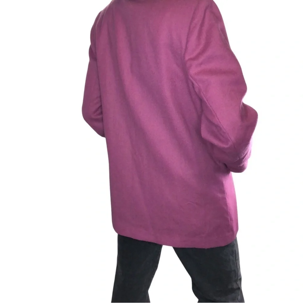 Vtg 90’s Sag Harbor 100% Wool Blazer Wo’s 12 Fuchsia Pink Classic Retro Office